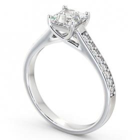 Princess Diamond 4 Prong Engagement Ring 18K White Gold Solitaire with Channel Set Side Stones ENPR42S_WG_THUMB1 