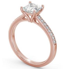 Princess Diamond Tulip Setting Style Engagement Ring 18K Rose Gold Solitaire with Channel Set Side Stones ENPR52S_RG_THUMB1 