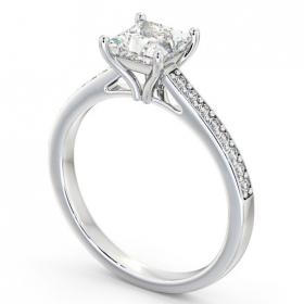 Princess Diamond Tulip Setting Style Engagement Ring Platinum Solitaire with Channel Set Side Stones ENPR52S_WG_THUMB1 