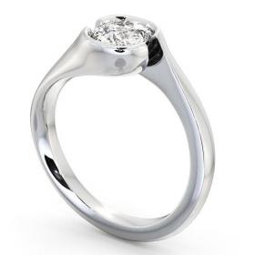 Cushion Diamond Open Bezel Engagement Ring Platinum Solitaire ENCU3_WG_THUMB1 