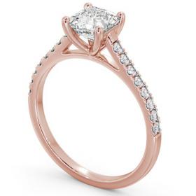 Asscher Diamond 4 Prong Engagement Ring 18K Rose Gold Solitaire with Channel Set Side Stones ENAS17_RG_THUMB1 