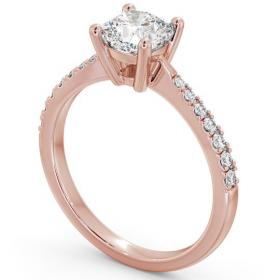 Cushion Diamond Tapered Band Engagement Ring 18K Rose Gold Solitaire with Channel Set Side Stones ENCU14S_RG_THUMB1 