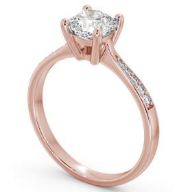 Cushion Diamond Tapered Band Engagement Ring 18K Rose Gold Solitaire with Channel Set Side Stones ENCU20S_RG_THUMB1 