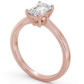 Emerald Diamond Pinched Band Engagement Ring 18K Rose Gold Solitaire ENEM25_RG_THUMB1 