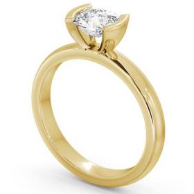 Cushion Diamond East West Tension Set Engagement Ring 18K Yellow Gold Solitaire ENCU5_YG_THUMB1 