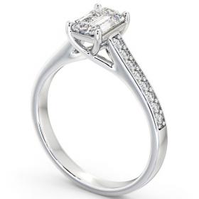 Emerald Diamond Trellis Design Engagement Ring Platinum Solitaire with Channel Set Side Stones ENEM24S_WG_THUMB1 