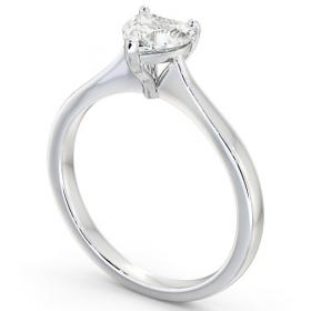 Heart Diamond Tapered Band Engagement Ring Platinum Solitaire ENHE13_WG_THUMB1 