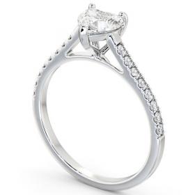 Heart Diamond 3 Prong Engagement Ring Platinum Solitaire with Channel Set Side Stones ENHE14_WG_THUMB1 