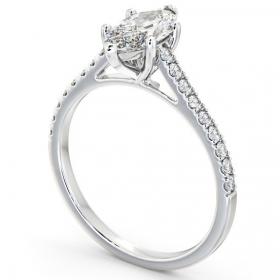 Marquise Diamond 6 Prong Engagement Ring 18K White Gold Solitaire with Channel Set Side Stones ENMA18_WG_THUMB1 