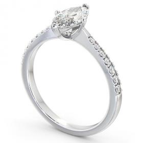 Marquise Diamond Tapered Band Engagement Ring 18K White Gold Solitaire with Channel Set Side Stones ENMA15S_WG_THUMB1 