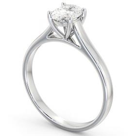 Oval Diamond Classic 4 Prong Engagement Ring 18K White Gold Solitaire ENOV19_WG_THUMB1 