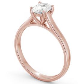 Oval Diamond Classic 4 Prong Engagement Ring 18K Rose Gold Solitaire ENOV19_RG_THUMB1 