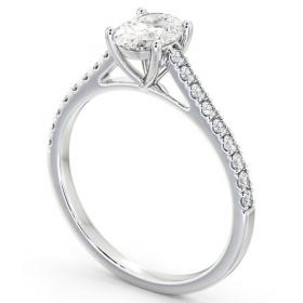 Oval Diamond 4 Prong Engagement Ring 18K White Gold Solitaire with Channel Set Side Stones ENOV20_WG_THUMB1 