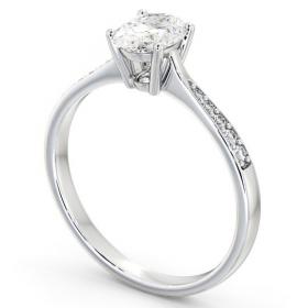 Oval Diamond Tapered Band Engagement Ring 18K White Gold Solitaire with Channel Set Side Stones ENOV22S_WG_THUMB1 