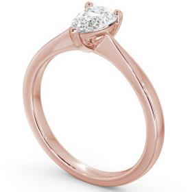 Pear Diamond Tapered Band Engagement Ring 18K Rose Gold Solitaire ENPE14_RG_THUMB1 