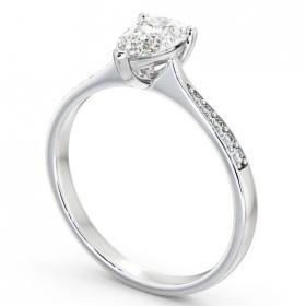 Pear Diamond Tapered Band Engagement Ring 18K White Gold Solitaire with Channel Set Side Stones ENPE15S_WG_THUMB1 