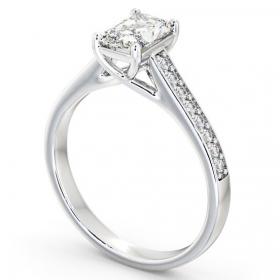Radiant Diamond Trellis Design Engagement Ring 18K White Gold Solitaire with Channel Set Side Stones ENRA13S_WG_THUMB1 