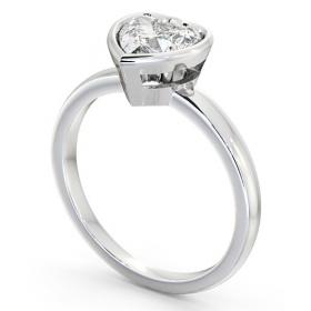 Heart Diamond Open Bezel Engagement Ring Platinum Solitaire ENHE2_WG_THUMB1 