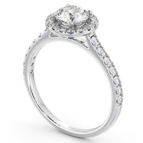 Halo Round Diamond Classic Engagement Ring 9K White Gold ENRD156_WG_THUMB1 