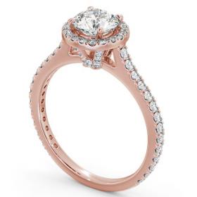 Halo Round Diamond Engagement Ring with Diamond Set Supports 18K Rose Gold ENRD159_RG_THUMB1 