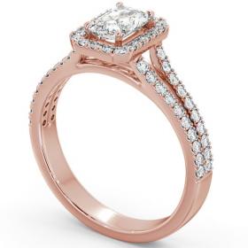 Halo Radiant Diamond Split Band Engagement Ring 18K Rose Gold ENRA11_RG_THUMB1 