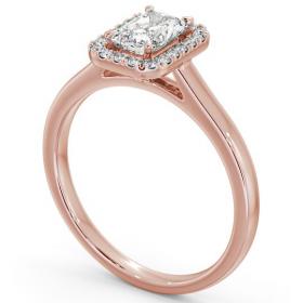 Halo Radiant Diamond Classic Engagement Ring 18K Rose Gold ENRA12_RG_THUMB1 