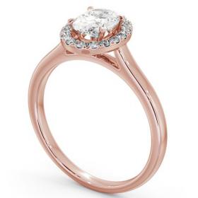 Halo Oval Diamond Classic Engagement Ring 18K Rose Gold ENOV12_RG_THUMB1 