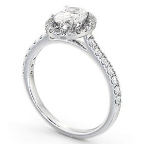 Halo Oval Diamond Classic Engagement Ring 9K White Gold ENOV13_WG_THUMB1 
