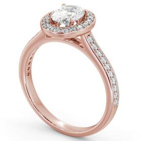 Halo Oval Diamond Traditional Engagement Ring 18K Rose Gold ENOV14_RG_THUMB1 