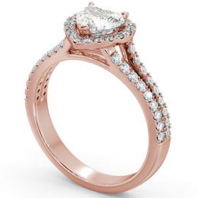 Halo Heart Diamond Split Band Engagement Ring 18K Rose Gold ENHE11_RG_THUMB1 