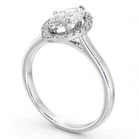 Halo Marquise Diamond Classic Engagement Ring 18K White Gold ENMA11_WG_THUMB1 