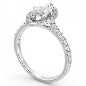 Halo Marquise Diamond Classic Engagement Ring 18K White Gold ENMA12_WG_THUMB1 