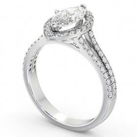 Halo Marquise Diamond Split Band Engagement Ring 18K White Gold ENMA14_WG_THUMB1 