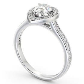 Halo Pear Diamond Traditional Engagement Ring 18K White Gold ENPE20_WG_THUMB1 
