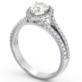 Halo Pear Diamond Split Band Engagement Ring 18K White Gold ENPE21_WG_THUMB1 