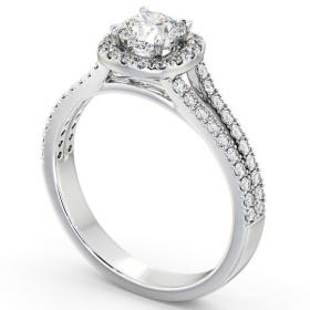 Halo Cushion Diamond Split Band Engagement Ring 18K White Gold ENCU11_WG_THUMB1 