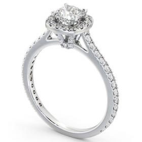 Halo Cushion Diamond Engagement Ring with Diamond Set Supports 18K White Gold ENCU12_WG_THUMB1 
