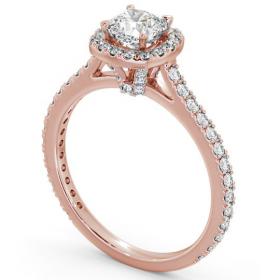 Halo Cushion Diamond Engagement Ring with Diamond Set Supports 18K Rose Gold ENCU12_RG_THUMB1 