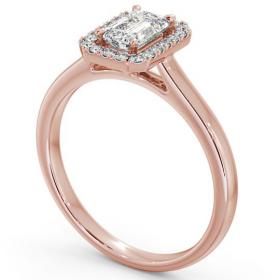 Halo Emerald Diamond Classic Engagement Ring 18K Rose Gold ENEM20_RG_THUMB1 