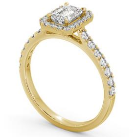 Halo Emerald Diamond Classic Engagement Ring 9K Yellow Gold ENEM21_YG_THUMB1 