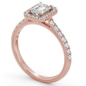 Halo Emerald Diamond Classic Engagement Ring 9K Rose Gold ENEM21_RG_THUMB1 