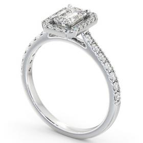 Halo Emerald Diamond Classic Engagement Ring 18K White Gold ENEM21_WG_THUMB1 