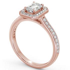 Halo Emerald Diamond Traditional Engagement Ring 18K Rose Gold ENEM22_RG_THUMB1 