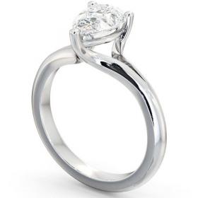 Pear Diamond Split Band Engagement Ring 18K White Gold Solitaire ENPE3_WG_THUMB1 