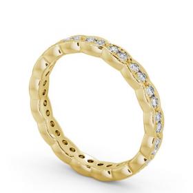Full Eternity Round Diamond Rippled Edge Ring 9K Yellow Gold FE40_YG_THUMB1 