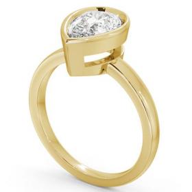 Pear Diamond High Set Bezel Engagement Ring 18K Yellow Gold Solitaire ENPE5_YG_THUMB1 