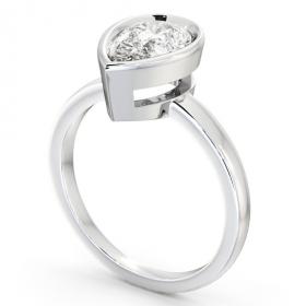 Pear Diamond High Set Bezel Engagement Ring Platinum Solitaire ENPE5_WG_THUMB1 