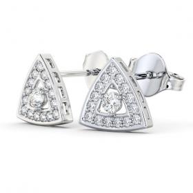 Halo Round Diamond Triangle Design Earrings 18K White Gold ERG92_WG_THUMB1 
