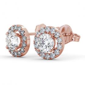 Halo Round Diamond Classic Earrings 18K Rose Gold ERG94_RG_THUMB1 