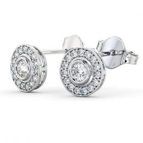 Halo Round Diamond Bezel and Channel Earrings 18K White Gold ERG95_WG_THUMB1 